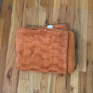 Cozy Orange Textured Blanket